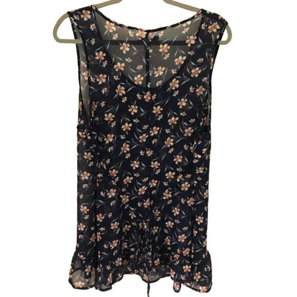 Maternity XL Tank Top Sheer Floral Print Old Navy Boho ties in back Beachwear - Picture 2 of 2